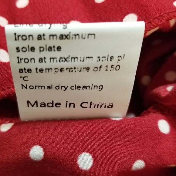 NWT's -EXLURA High Waist Red White Polka Dot Pleated Skirt Midi Swing Skirt Sz S - Picture 8 of 8